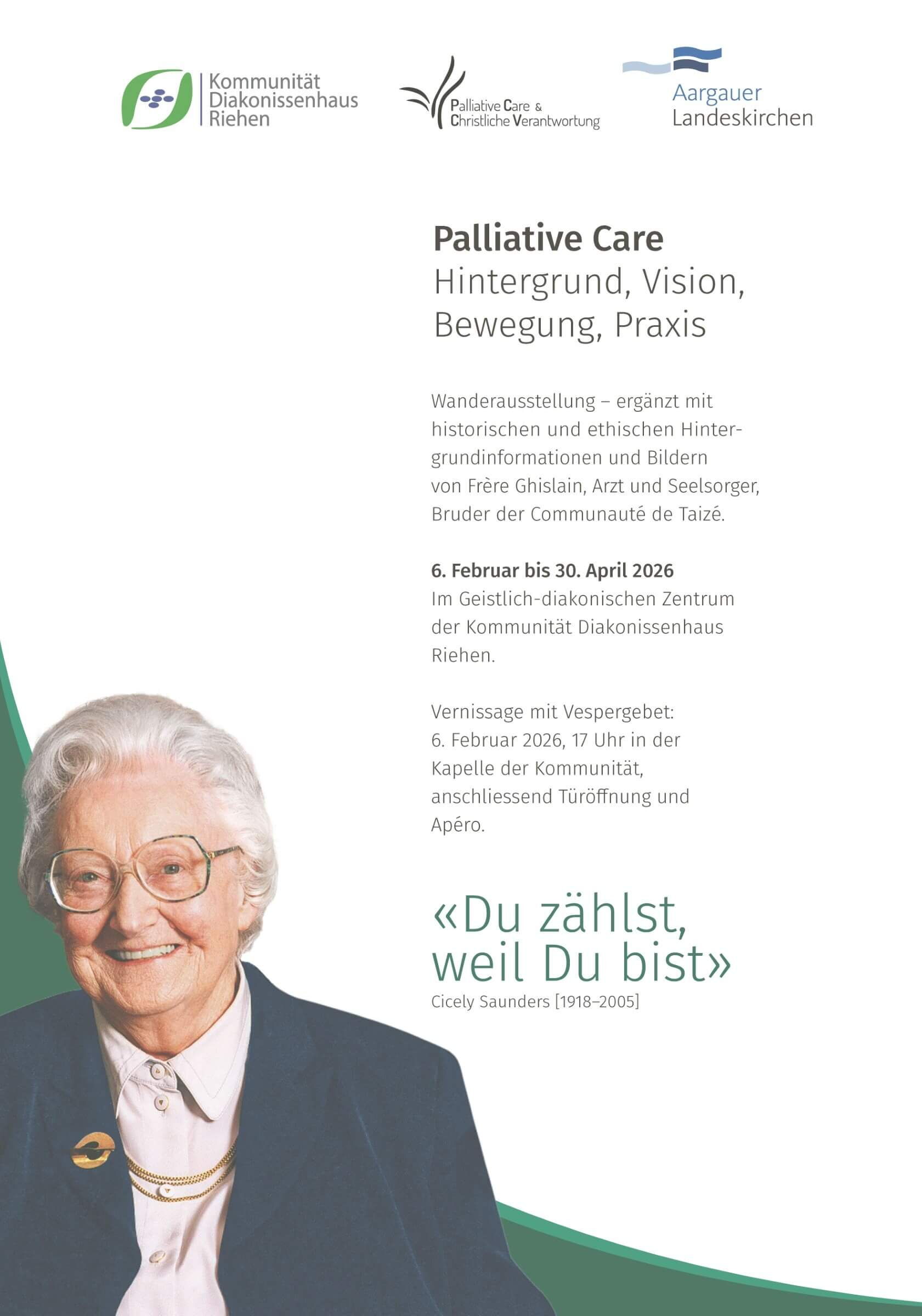 Wanderausstellung Cicely Saunders vom 6. Februar bis zum 30. April 2026